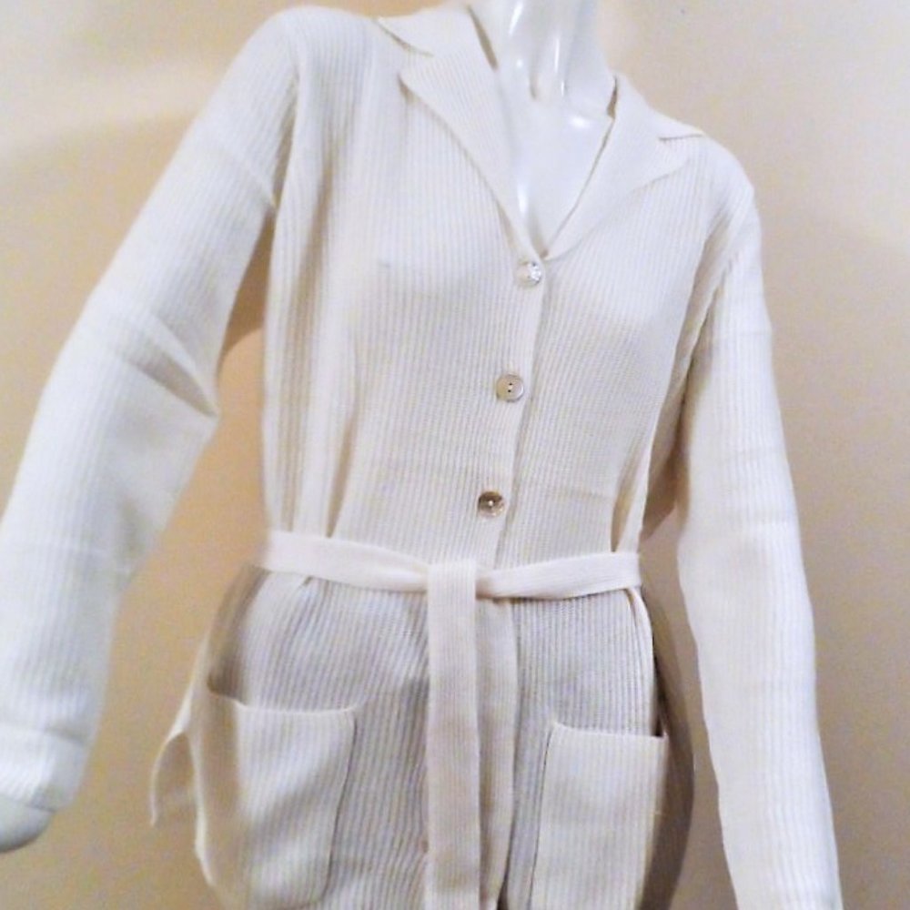 100% CASHMERE KNIT JACKET SWEATERS BEUTLER WITH POCKETS NWT
